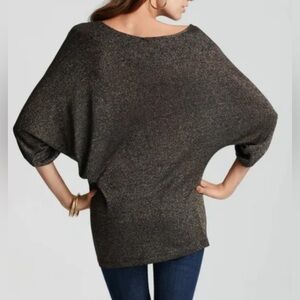 Baby Phat Black Gold Crochet Dolman Sleeve Sweater Top 1X